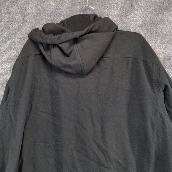 Mac Tools Men's Button-Up Flannel Lined Hooded Jacket Black Big 2X Pockets - Picture 10 of 14